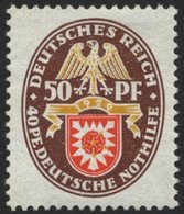 Dt. Reich 434I *, 1929, 50 Pf. Nothilfe Mit Abart PE Statt PF, Falzreste, Pracht, Signiert, Mi. 200.- - Usados