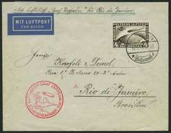 Dt. Reich 439X BRIEF, 1930, 4 RM Südamerikafahrt, Wz. Stehend, Auf Südamerikafahrtbrief Nach Rio De Janeiro, Pracht - Gebraucht