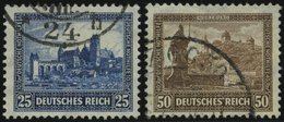 Dt. Reich 452/3 O, 1930, 25 Und 50 Pf. Nothilfe, 2 Prachtwerte, Mi. 140.- - Oblitérés