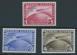 Dt. Reich 496-98 **, 1933, Chicagofahrt, Postfrischer Prachtsatz, Signiert Schlegel Und Fotoattest H.G. Schlegel: Die Er - Autres & Non Classés