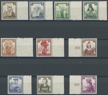 Dt. Reich 588-97 **, 1935, Trachten, Prachtsatz Vom Rand, Mi. 180.- - Otros & Sin Clasificación