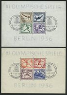 Dt. Reich Bl. 5/6 O, 1936, Blockpaar Olympische Spiele, Sonderstempel BERLIN OLYMPIA-STADION, Pracht, Mi. 180.- - Autres & Non Classés