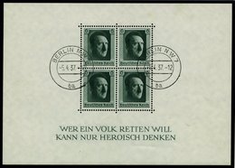 Dt. Reich Bl. 7 O, 1937, Block Hitler Mit Ersttagsstempel, Pracht, R! - Otros & Sin Clasificación