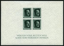 Dt. Reich Bl. 8 **, 1937, Block Hitler Ungezähnt, Pracht, Mi. 210.- - Sonstige & Ohne Zuordnung