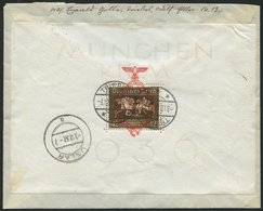 Dt. Reich Bl. 10 BRIEF, 1937, Block München-Riem, Einzelfrankatur (rückseitig) Auf Bedarfs-Einschreibbrief, Pracht, Mi.  - Other & Unclassified
