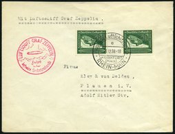 Dt. Reich 670 BRIEF, 1938, 50 Pf. Graf Zeppelin, 2x Als Mehrfachfrankatur Auf Portogerechtem Zeppelinbrief (Sudetenlandf - Sonstige & Ohne Zuordnung