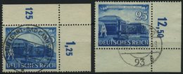 Dt. Reich 767 O, 1941, 25 Pf. Hauptbahnhof, Rechte Obere Und Linke Untere Bogenecke, 2 Prachtwerte - Other & Unclassified