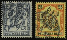 DIENSTMARKEN D 9,14 O, 1905, 2 Und 25 Pf. Baden, 2 Prachtwerte, Mi. 170.- - Servizio