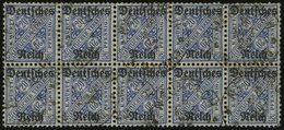 DIENSTMARKEN D 60Y O, 1920, 20 Pf. Ultramarin, Wz. Ringe, Im Zehnerblock, Stempel NEUKIRCH, Die Oberen Rechten Marken Kl - Service