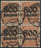 DIENSTMARKEN D 95Y VB O, 1923, 800 Tsd. M. Auf 30 Pf. Dunkelrotorange Auf Mattgelblichorange, Wz. 1, Im Viererblock, Pra - Oficial