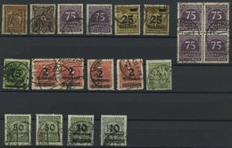 LOTS O, 1921-23, 20 Mittlere Werte Inflation, Dabei Mi.Nr. 276 Im Viererblock, Feinst/Pracht, Alle Infla Geprüft, Mi. 26 - Usati