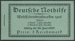 ZUSAMMENDRUCKE MH 23.1.2 **, 1926, Markenheftchen Nothilfe, StrL Ok, Pracht, Mi. 1400.- - Se-Tenant