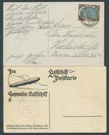 ZEPPELINPOST 19C BRIEF, 1919, Luftschiff Bodensee, Poststempel Friedrichshafen, Dazu Blankokarte (mit Firmenlochung) Mit - Zeppelines