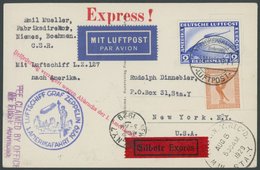 ZEPPELINPOST 26A BRIEF, 1929, Amerikafahrt, Auflieferung Friedrichshafen, Per Eilboten Aus Der Tschecholowakei, Mit Deut - Zeppelins