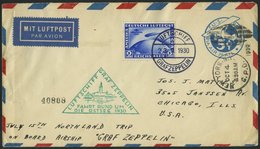 ZEPPELINPOST 88Dc BRIEF, 1930, Ostseefahrt, Abwurf Stockholm, Bordpost, Auf Brief In Die USA, Frankiert Mit 2 RM Südamer - Zeppeline