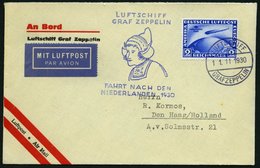 ZEPPELINPOST 98Ab BRIEF, 1930, Fahrt In Die Niederlande, Bordpost, Frankiert Mit 2 RM Südamerikafahrt, Prachtbrief - Zeppelin