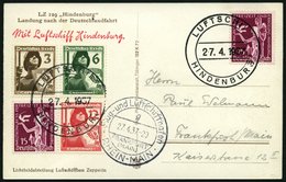 ZEPPELINPOST 452B BRIEF, 1937, Rundfahrt, Bordpost Der Zweiten Rundfahrt, Prachtkarte, RR! - Zeppelines