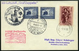 ZEPPELINPOST 461 BRIEF, 1939, Fahrt Nach Würzburg, Mit Mischfrankatur Belgien 40 C. Und Dt. Reich 2x Mi.Nr. 669, Prachtk - Zeppeline