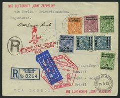 ZULEITUNGSPOST 226B BRIEF, Britische Post In Marokko (Französische Zone): 1933, 5. Südamerikafahrt, Anschlußflug Ab Berl - Zeppelines