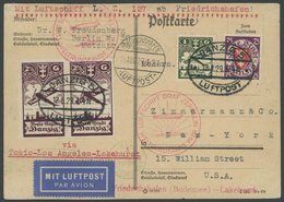 ZULEITUNGSPOST 30Ac BRIEF, Danzig: 1929, Weltrundfahrt, Friedrichshafen-Lakehurst, Frankiert U.a. Mit 2x Mi.Nr. 206, Pra - Zeppelins