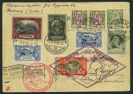 ZULEITUNGSPOST 57FF BRIEF, Liechtenstein: 1930, Südamerikafahrt, Bis Havanna/Cuba, Gute Frankatur, Leichte Beförderungss - Zeppeline