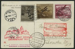 ZULEITUNGSPOST 101 BRIEF, Liechtenstein: 1931, Ungarnfahrt, Prachtkarte - Zeppelin