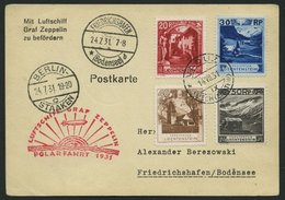 ZULEITUNGSPOST 119 BRIEF, Liechtenstein: 1931, Polarfahrt, Abgabe Berlin, Prachtkarte - Zeppeline
