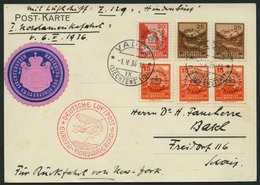 ZULEITUNGSPOST 406D BRIEF, Liechtenstein: 1936, 1. Nordamerikafahrt, Auflieferung Frankfurt, Mit Dienstmarken-Frankatur  - Zeppelin