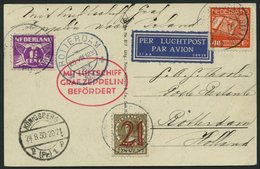 ZULEITUNGSPOST 80 BRIEF, Niederlande: 1930, Ostpreußenfahrt, Prachtkarte - Zeppelin
