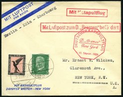 KATAPULTPOST 5c BRIEF, 9.9.1929, &quot,Bremen&quot, - Bremen, Nachbringe- Und Katapultflug, Prachtbrief - Storia Postale