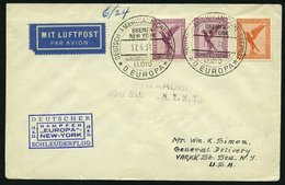 KATAPULTPOST 50b BRIEF, 18.6.1931, Europa - New York, Seepostaufgabe, Prachtbrief - Storia Postale