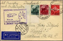 KATAPULTPOST 186c BRIEF, 15.5.1935, Bremen - Southampton, Deutsche Seepostaufgabe, Drucksache, Pracht - Briefe U. Dokumente
