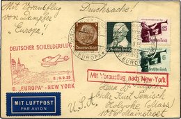 KATAPULTPOST 211b BRIEF, 8.9.1935, Europa - New York, Seepostaufgabe, Drucksache, Pracht - Covers & Documents