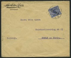 DP CHINA 4I BRIEF, 1899, 20 Pf. Diagonaler Aufdruck Mit Stempel SHANGHAI ** A, Prachtstück Auf Etwas Knitterigem Brief - Deutsche Post In China