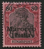 DP IN MAROKKO 15PFIV O, 1900, 1 P. Auf 80 Pf. Mit Plattenfehler O Der Linken 80 Oben Links Ausgebeult, Pracht, Fotoattes - Marocco (uffici)