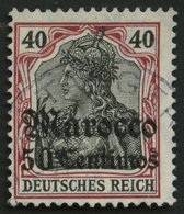 DP IN MAROKKO 40 O, 1908, 50 C. Auf 40 Pf., Mit Wz., Pracht, Gepr. Bühler, Mi. 180.- - Marocco (uffici)