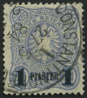 DP TÜRKEI 3b O, 1884, 1 PIA. Auf 20 Pf. Violettultramarin, Aufdruck Blauschwarz, Feinst, Gepr. Drahn, Mi. 90.- - Turchia (uffici)