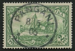DEUTSCH-OSTAFRIKA 20 O, 1901, 2 R. Dunkelsmaragdgrün, Ohne Wz., Stempel PANGANI, Pracht, Signiert, Mi. 100.- - Deutsch-Ostafrika