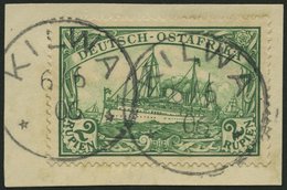 DEUTSCH-OSTAFRIKA 20 BrfStk, 1901, 2 R. Dunkelsmaragdgrün, Ohne Wz., Stempel KILWA, Prachtbriefstück, Mi. (100.-) - Duits-Oost-Afrika