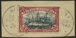 DEUTSCH-OSTAFRIKA 21b BrfStk, 1901, 3 R. Dunkelrot/grünschwarz, Ohne Wz., Stempel AMANI, Prachtbriefstück - Africa Orientale Tedesca