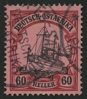 DEUTSCH-OSTAFRIKA 29 O, 1905, 60 H. Dunkelrötlichkarmin/braunschwarz Auf Mattkarminrot, Ohne Wz., Pracht, Mi. 120.- - Duits-Oost-Afrika