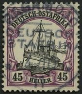 DEUTSCH-OSTAFRIKA 36 O, 1906, 45 H. Mittelbraunviolett/schwarz, Mit Wz., Zentrischer Stempel BAGAMOJO, Pracht, Mi. 70.- - Afrique Orientale