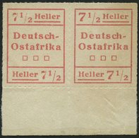 DEUTSCH-OSTAFRIKA IV W2 (*), 1916, 71/2 H. Rot, Type II Und I, Im Waagerechten Paar Mit Unterrand, Pracht, Mi. 250.- - German East Africa