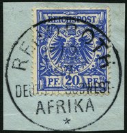 DSWA VS 48dIV BrfStk, 1894, 20 Pf. Violettultramarin Mit Bisher Nicht Gelistetem Seltenen Plattenfehler IV Mittlere Kral - Sud-Ouest Africain Allemand