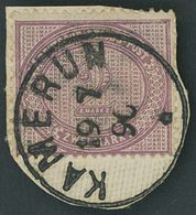 KAMERUN V 37d BrfStk, 1890, 2 M. Lebhaftgraulila, Stempel KAMERUN Auf Leinenbriefstück, Pracht, Gepr. W. Engel - Camerún