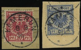 KAMERUN V 47d,48d BrfStk, 1897, 10 Pf. Lebhaftlilarot Und 20 Pf. Violettultramarin, Stempel KAMERUN, 2 Prachtbriefstücke - Camerún