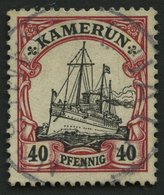 KAMERUN 13I O, 1900, 40 Pf. Karmin/schwarz Mit Abart Linie Unter Rechter 40 Durch Fleck Unterbrochen, Normale Zähnung, P - Cameroun