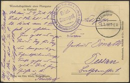 DT. FP IM BALTIKUM 1914/18 8. Armee, 5.7.17, Mit Ausgestanztem Stempel K.D. FELDPOST Auf Ansichtskarte (Wirtschaftsgebäu - Letonia