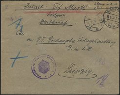 DT. FP IM BALTIKUM 1914/18 DEUTSCHE FELDPOST 689 * A, 16.3.18, Auf Wertbrief über 11.- Mark An Die Göschensche Verlagsha - Latvia