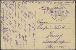 DT. FP IM BALTIKUM 1914/18 K.D. FELDPOSTSTATION NR. 33 * A, 12.9.16, Auf Ansichtskarte (Totalansicht Der Zerstörten Stad - Latvia